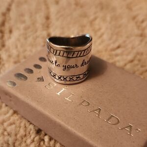 Silpada Silver Engraved Band- size 5
